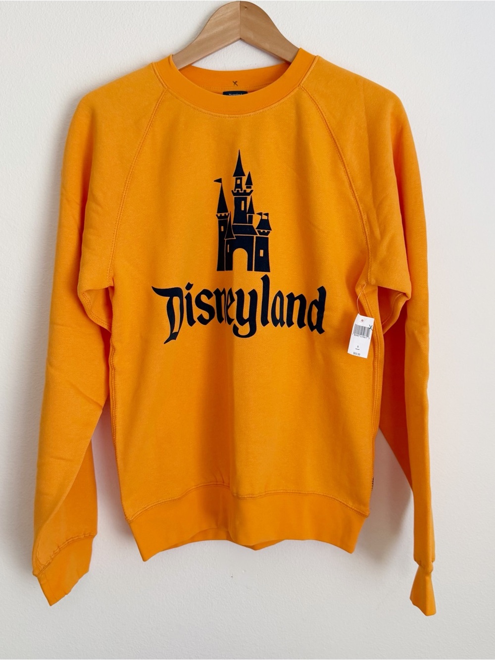 NWT Disney Disneyland Pullover Unisex Orange 70th Anniversary Raglan Vault Small